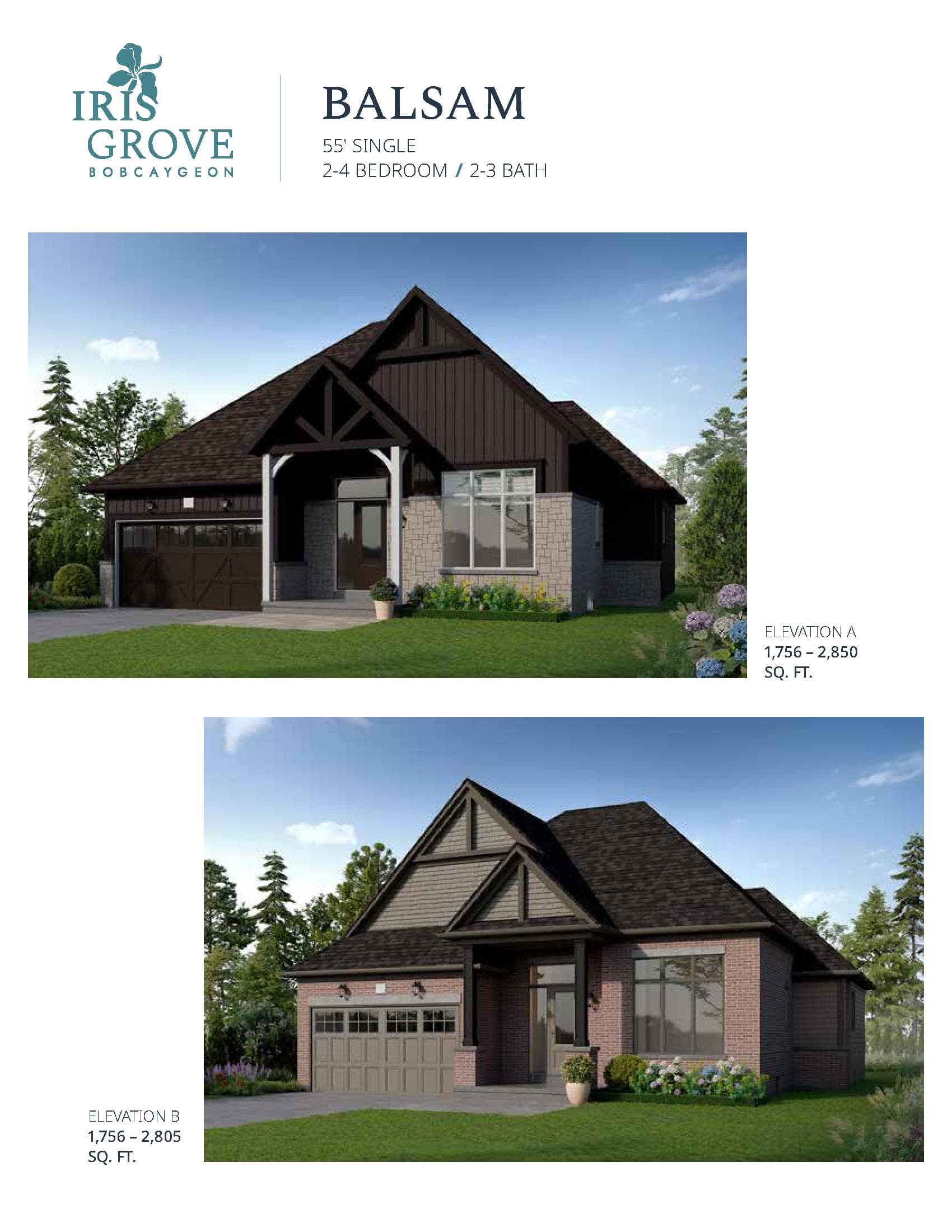 Balsam Floor Plan at Iris Grove - 1756 sq.ft 2