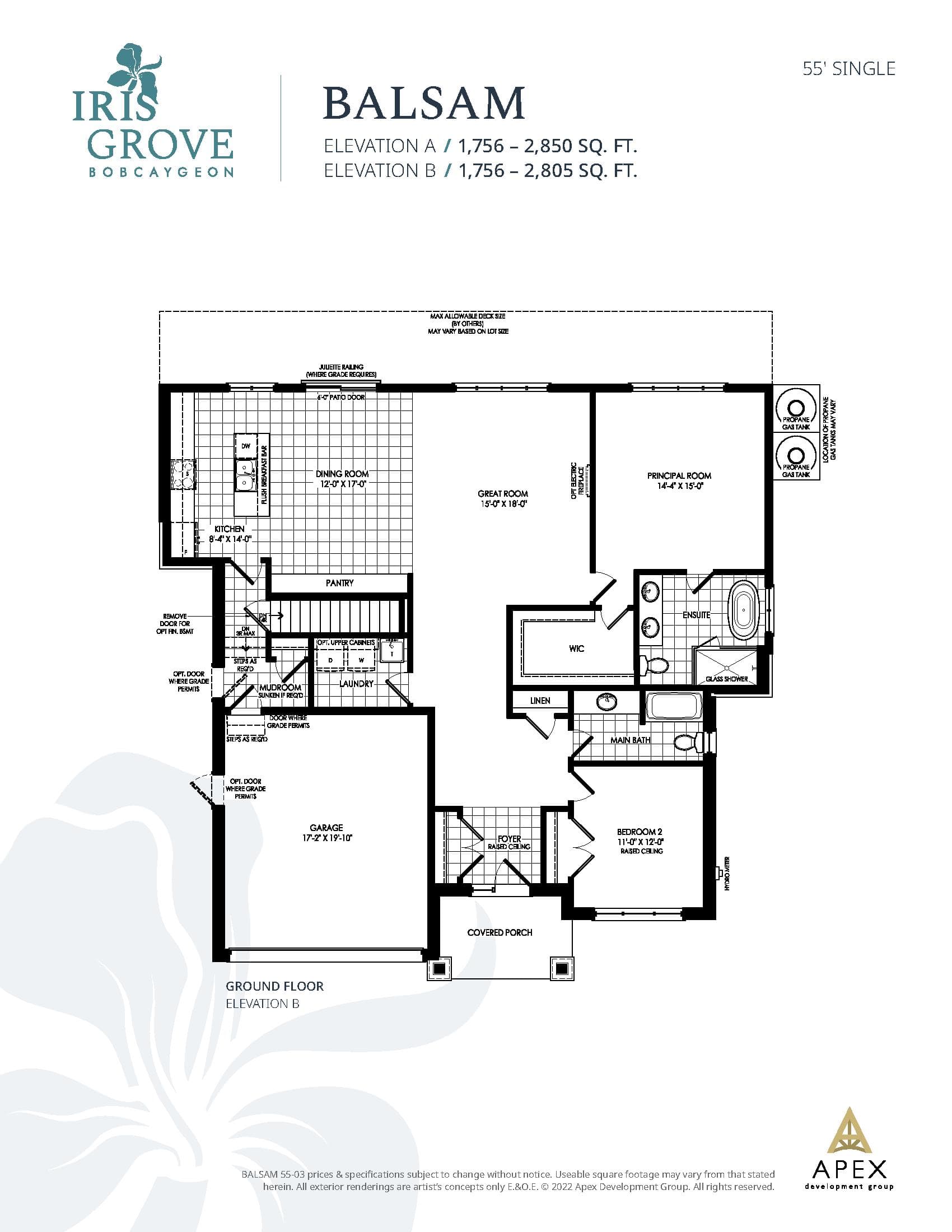 Balsam Floor Plan at Iris Grove - 1756 sq.ft 3