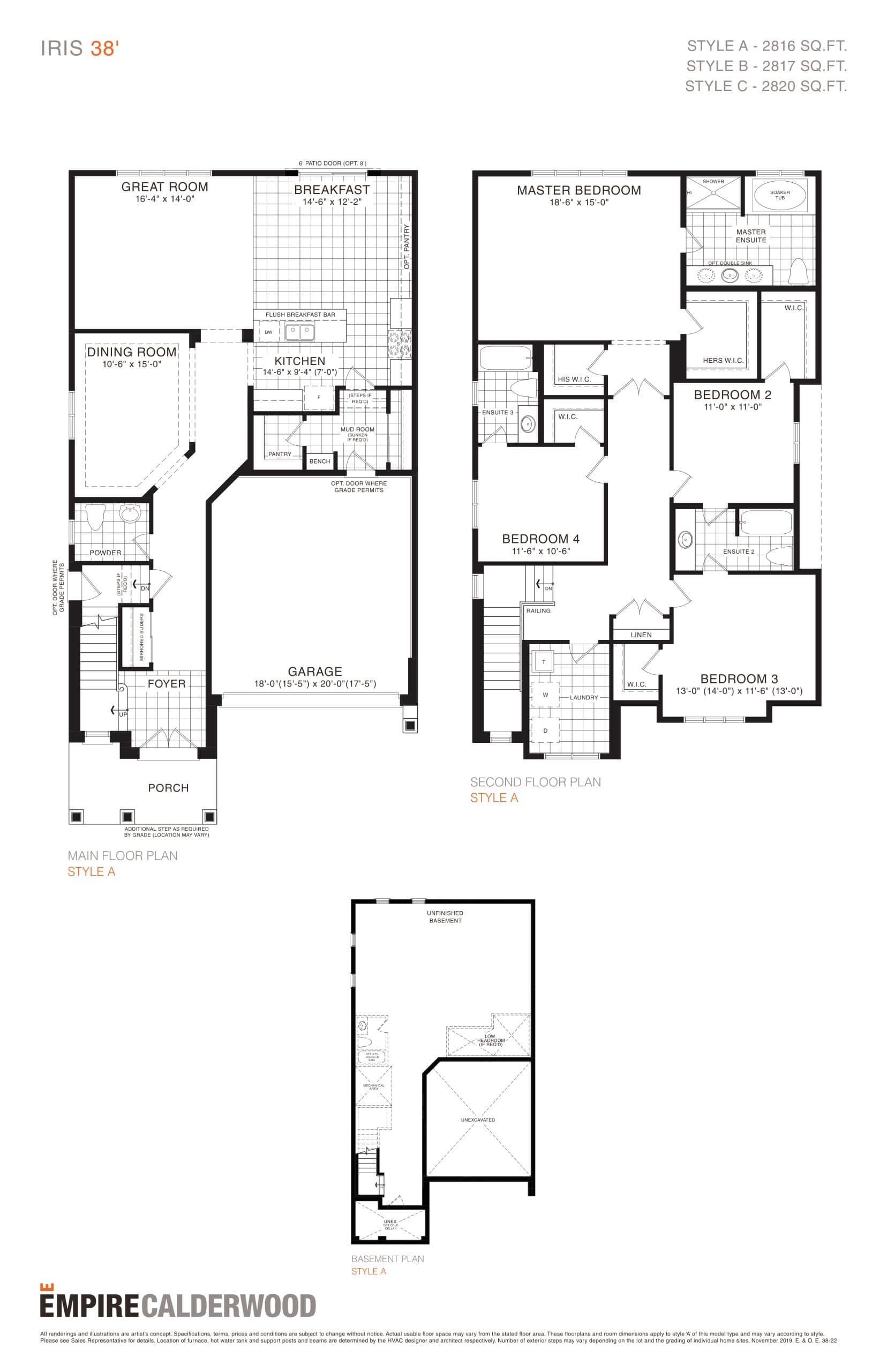 Iris Floor Plan at Empire Calderwood Towns - 2820 sq.ft