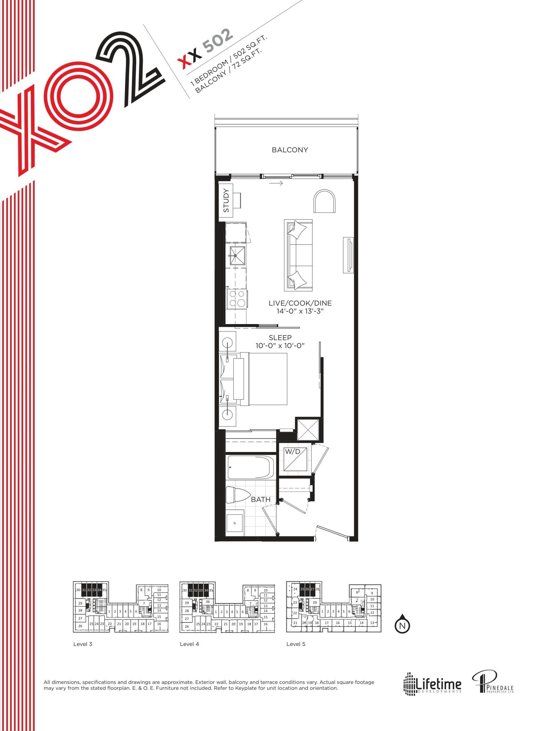 XX 502 Floor Plan at XO2 Condos - 502 sq.ft