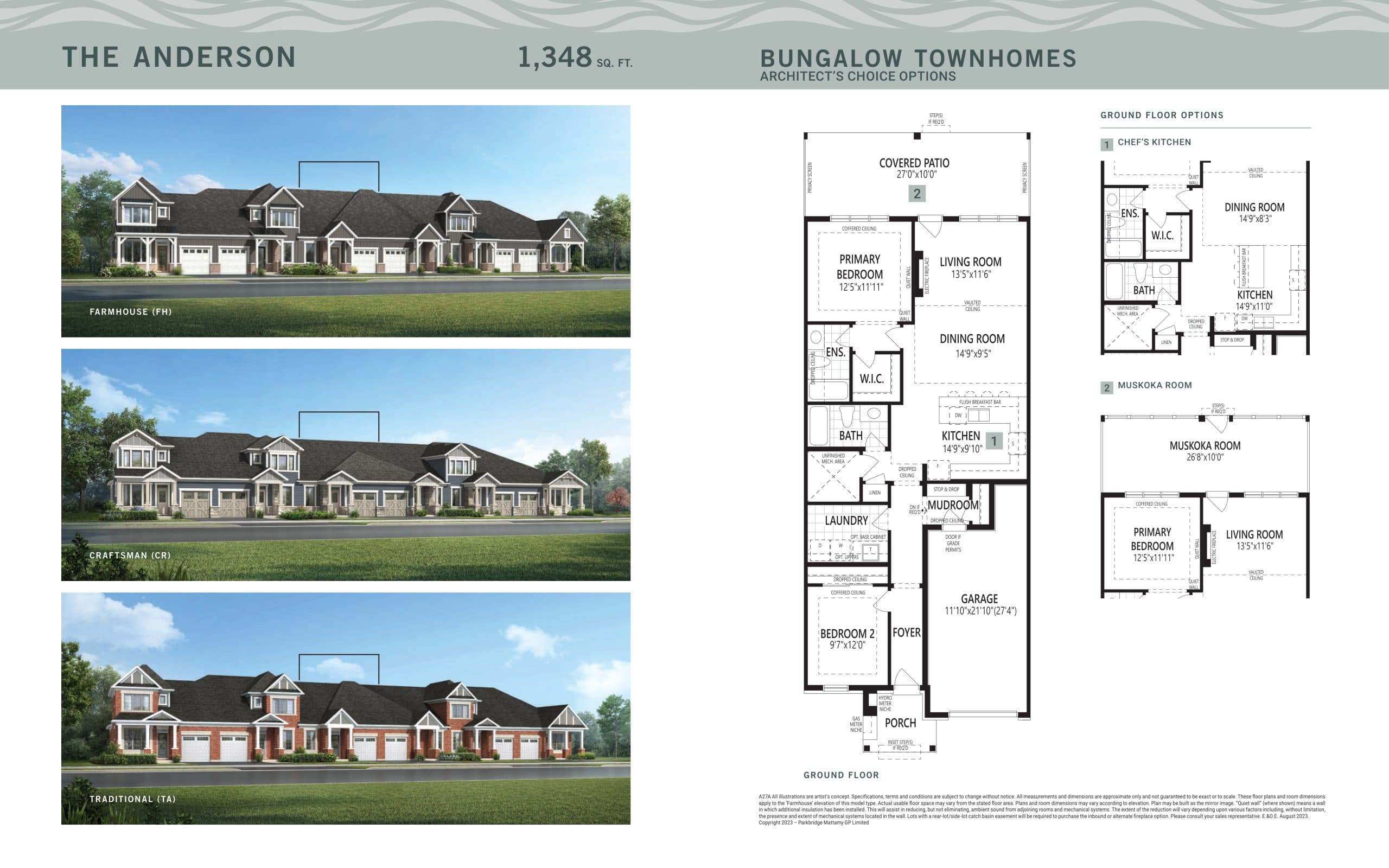 The Anderson Floor Plan at Lakehaven by Parkbridge - 1274 sq.ft