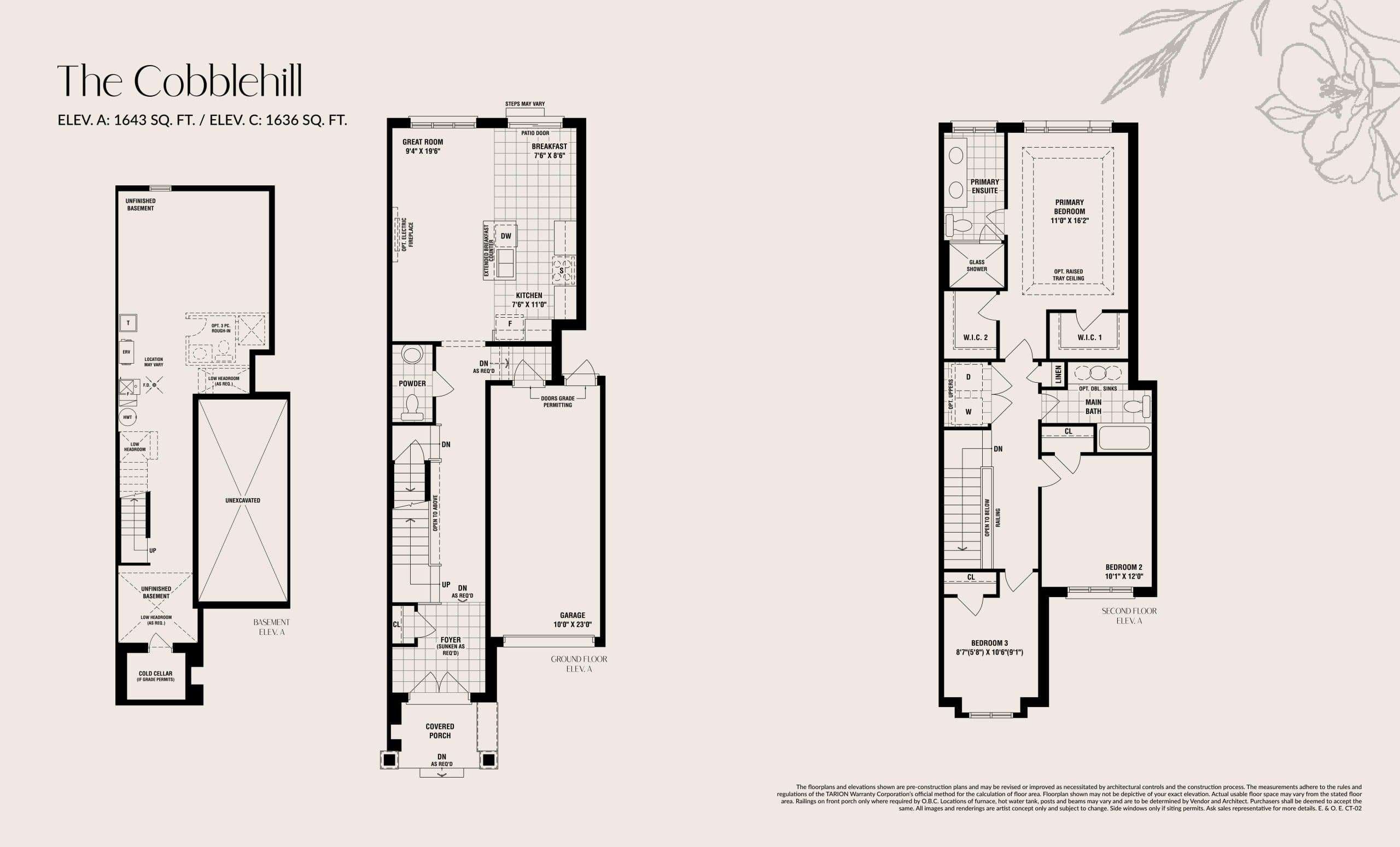 The Cobblehill Floor Plan at The Castle Mile by DECO Homes - 1643 sq.ft