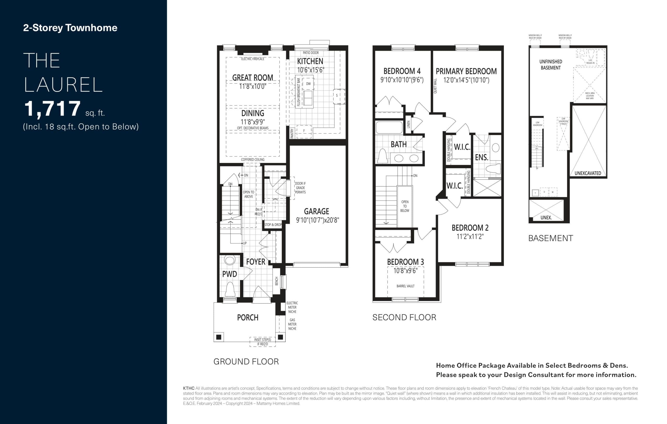 The Laurel Floor Plan at Upper Joshua Creek Phase 6 Towns & Detached - 1717 sq.ft