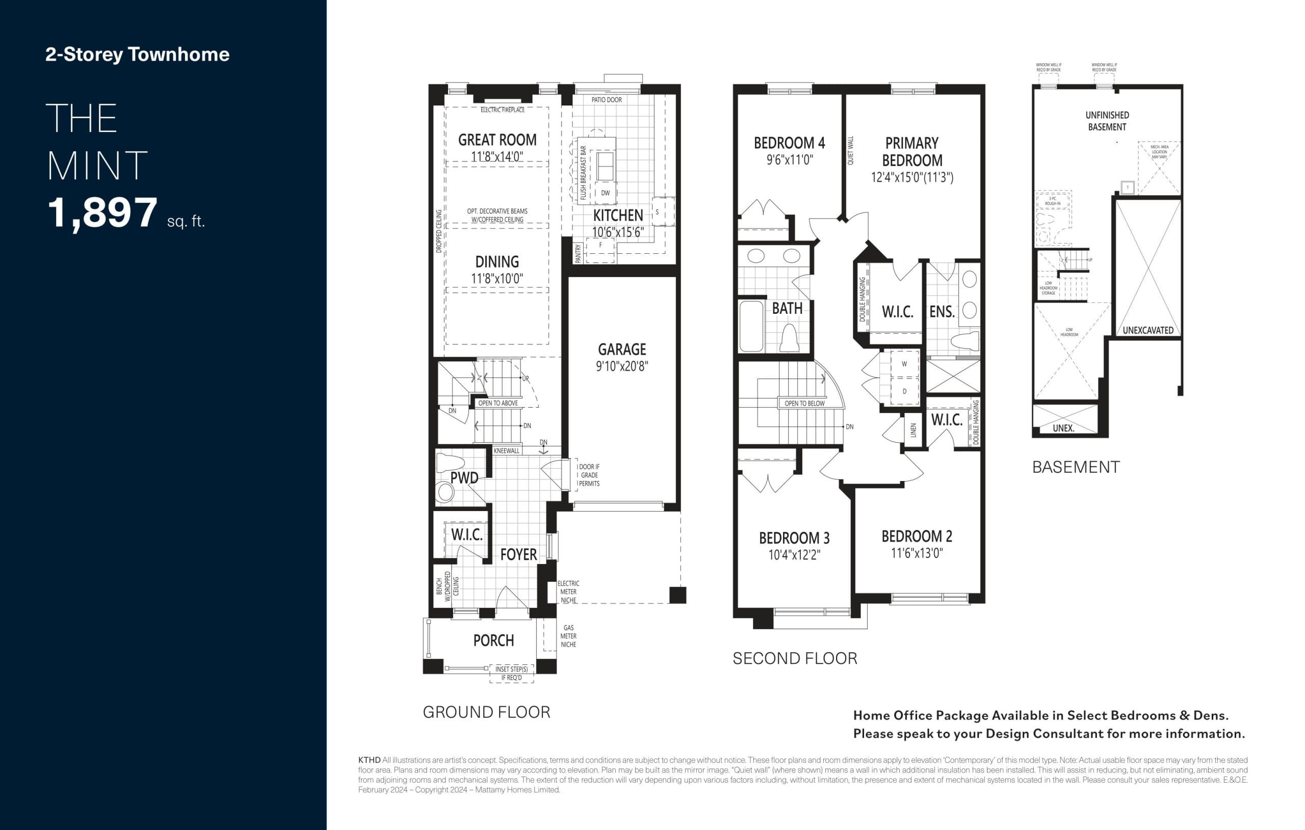 The Mint Floor Plan at Upper Joshua Creek Phase 6 Towns & Detached - 1897 sq.ft