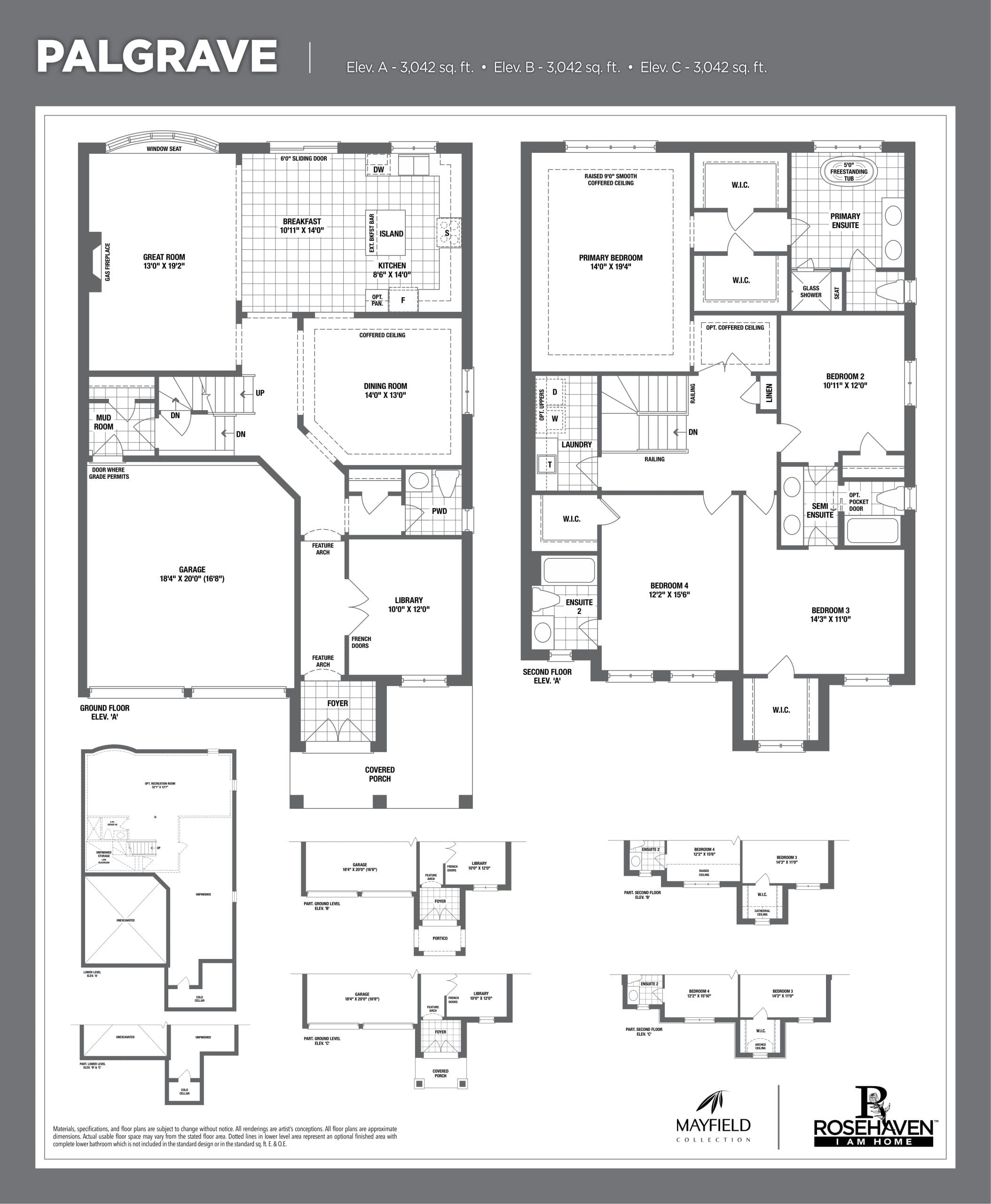 Palgrave Floor Plan at Mayfield Collection Homes - 3042 sq.ft