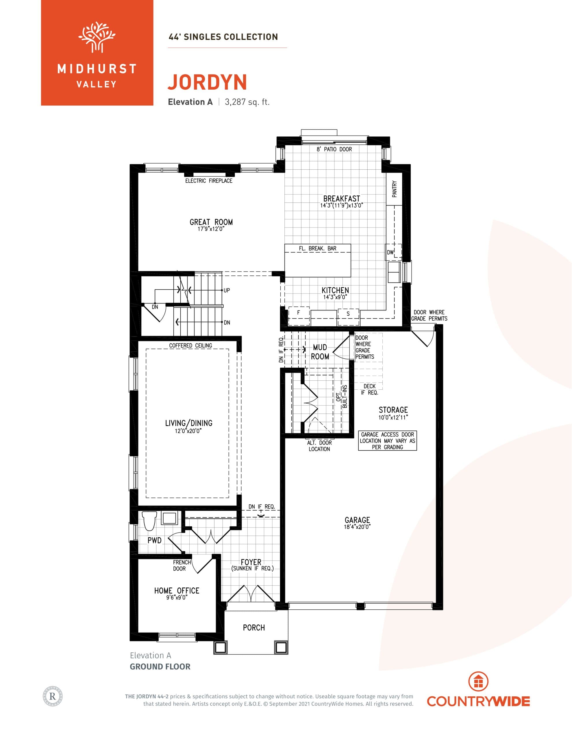 Jordyn - Elev. A Floor Plan at Midhurst Valley by CountryWide Homes - 3287 sq.ft