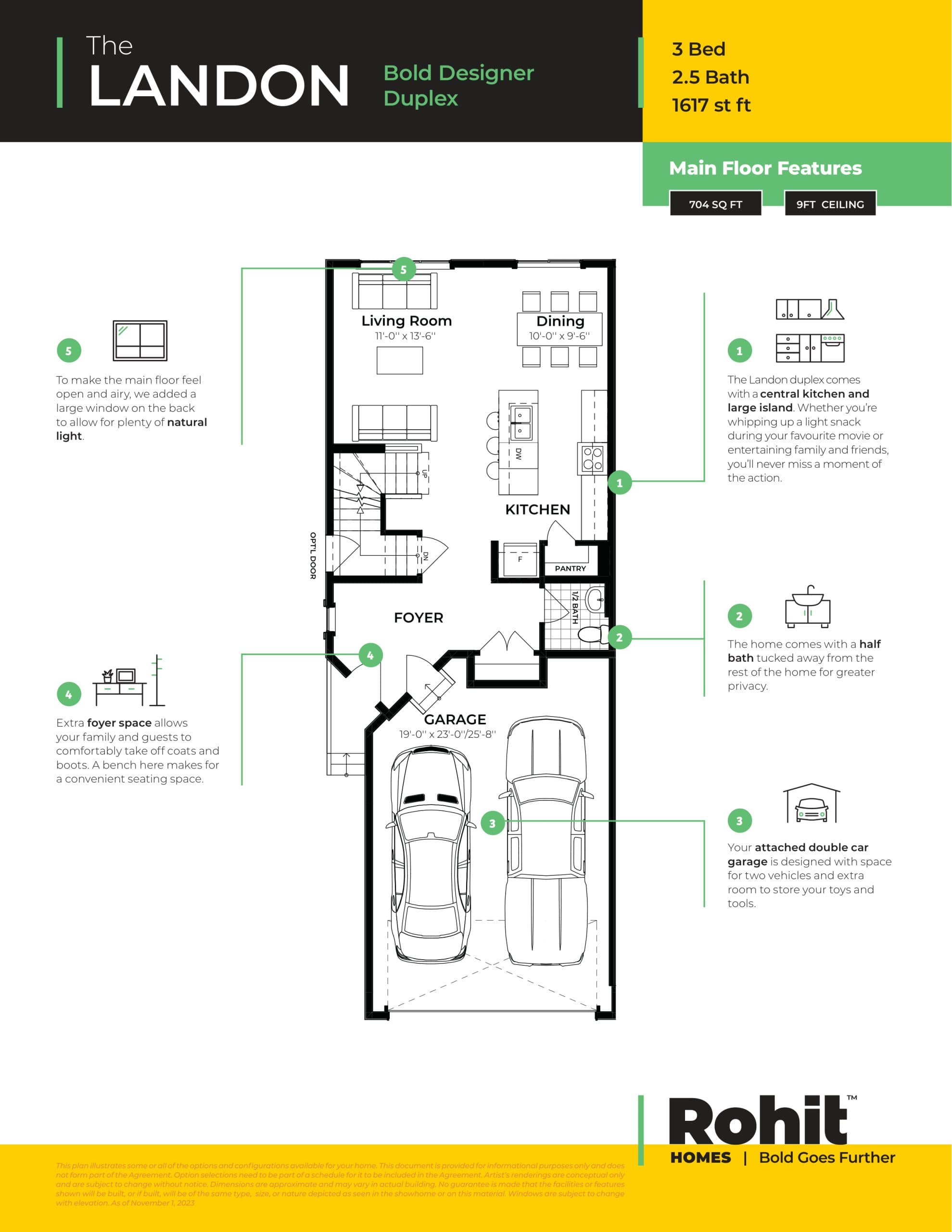 The Landon Floor Plan at Greystone by Rohit Homes - 1617 sq.ft
