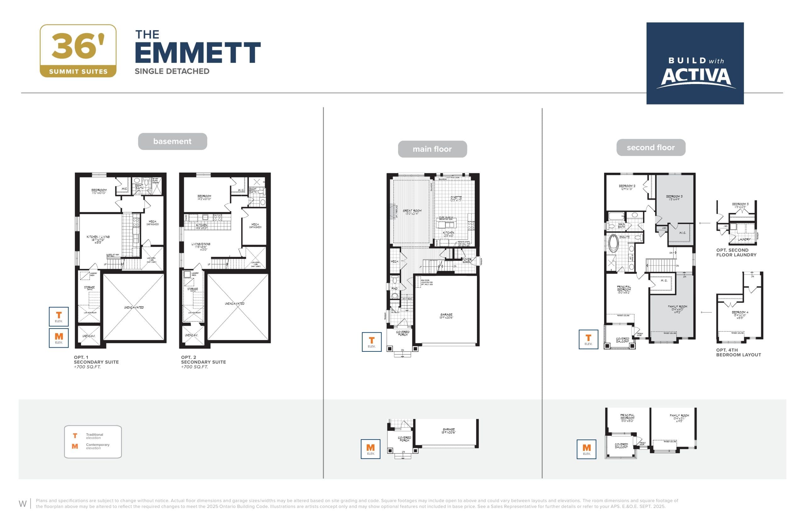 The Emmett Floor Plan at Harvest Park by Activa Group - 2409 sq.ft