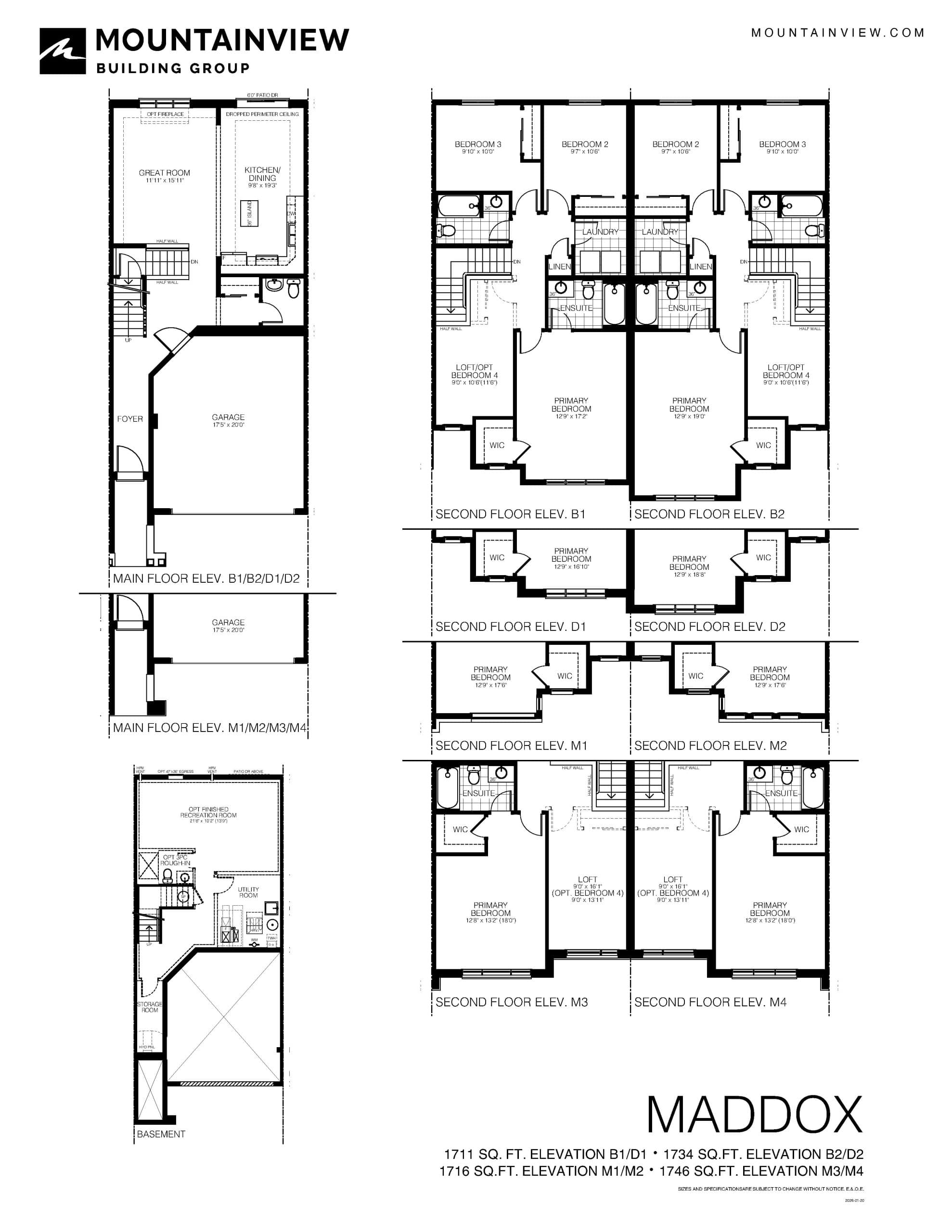 Maddox Floor Plan at West Creek Towns - 1746 sq.ft