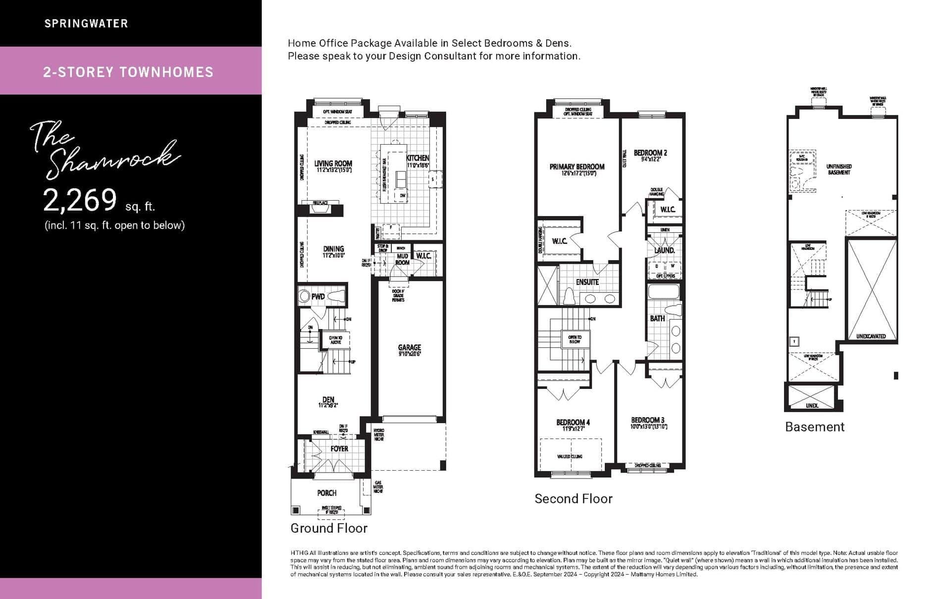 The Shamrock Floor Plan at Springwater Phase 3 - 2269 sq.ft
