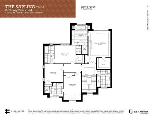 The Sapling TS-02 - Elevation B (Second Floor) floor plan