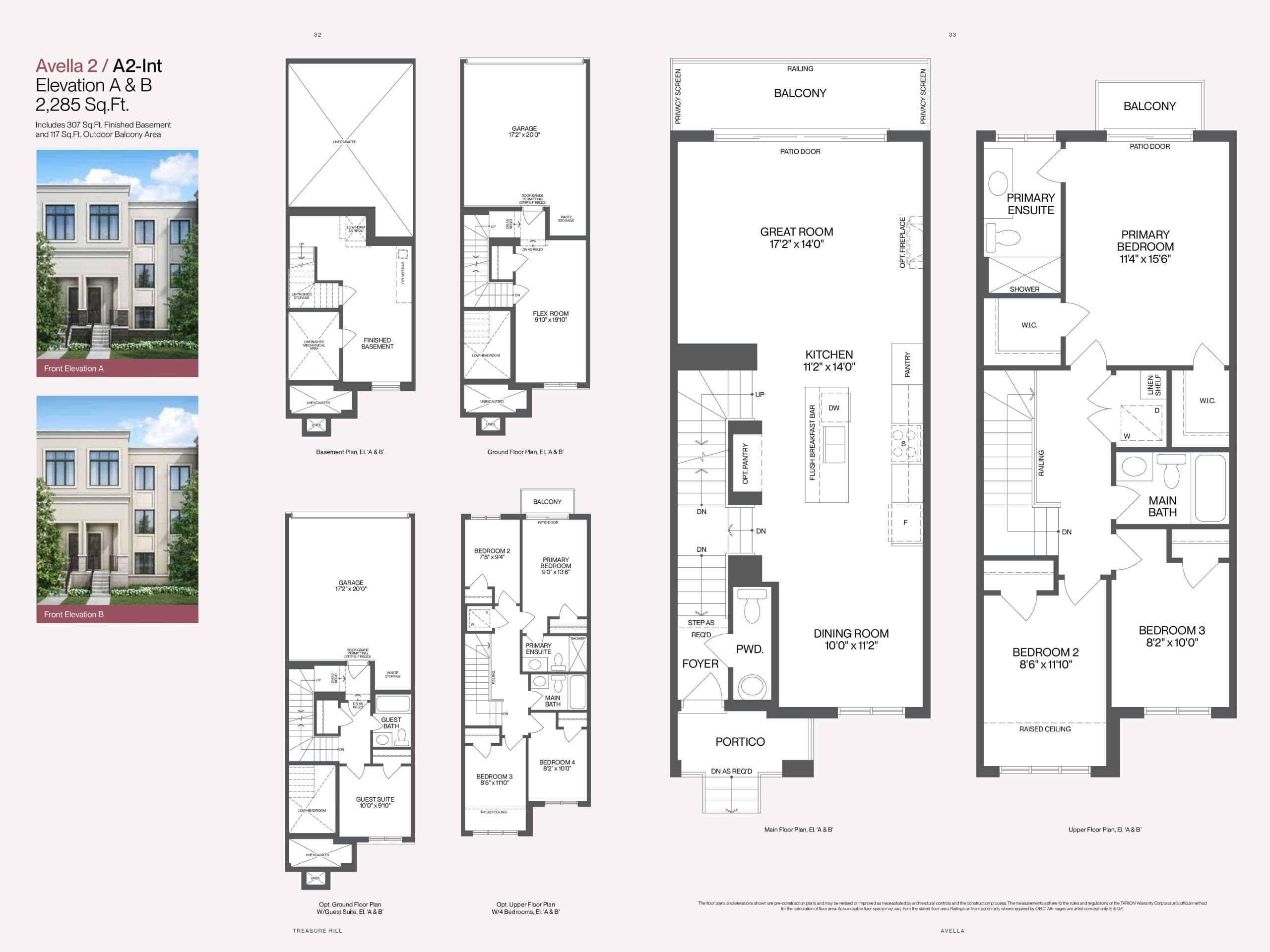 Avella 2 / A2-Int Floor Plan at Avella by Treasure Hill Homes - 2285 sq.ft