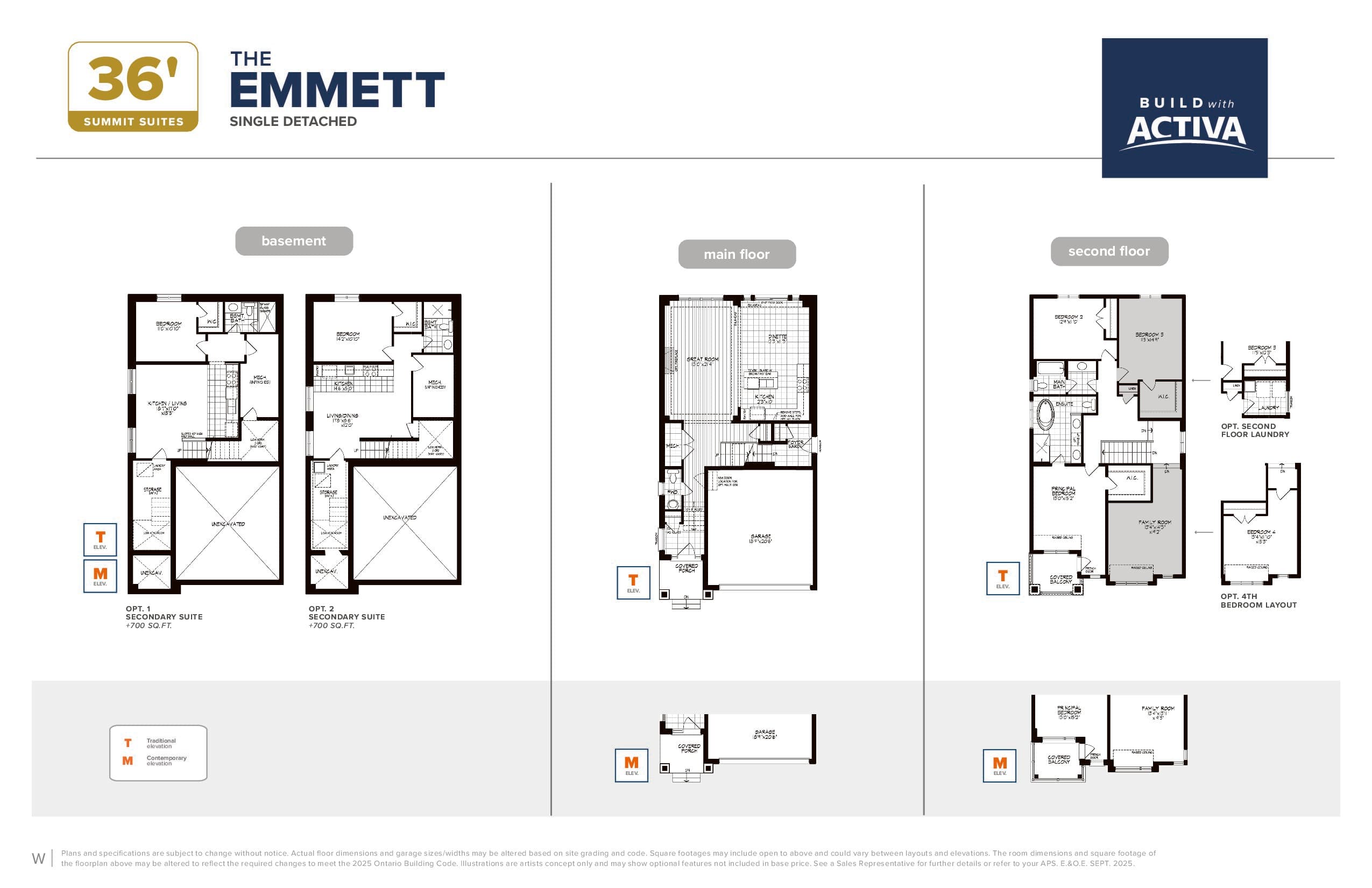 The Rise (Walk out End) Floor Plan at Unionglen by Madison Group - 2291 sq.ft
