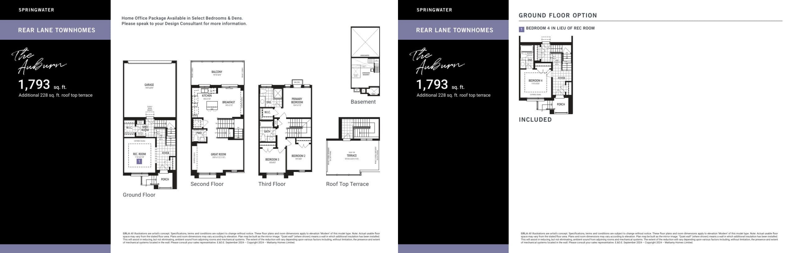 The Auburn Floor Plan at Springwater Phase 3 - 1793 sq.ft