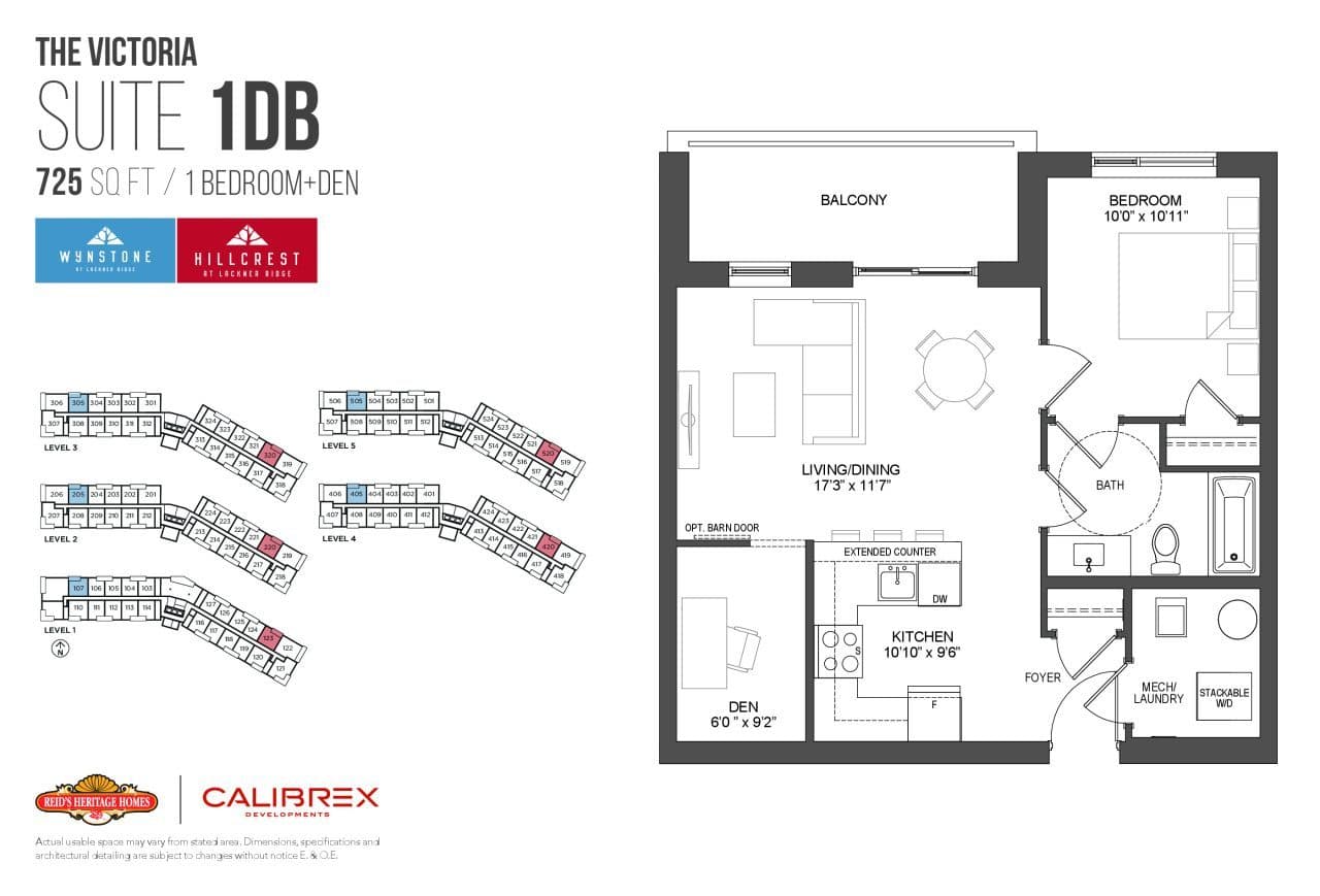 The Victoria Floor Plan at Lackner Ridge Condos - 725 sq.ft