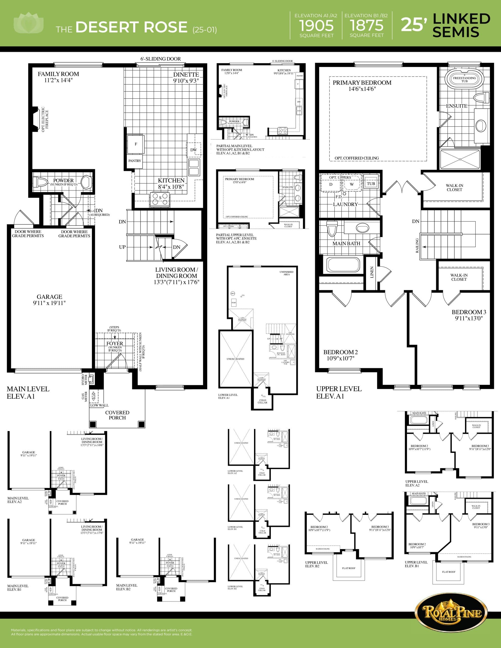 The Desert Rose Floor Plan at Mayfield Village by Royal Pine Homes - 1905 sq.ft