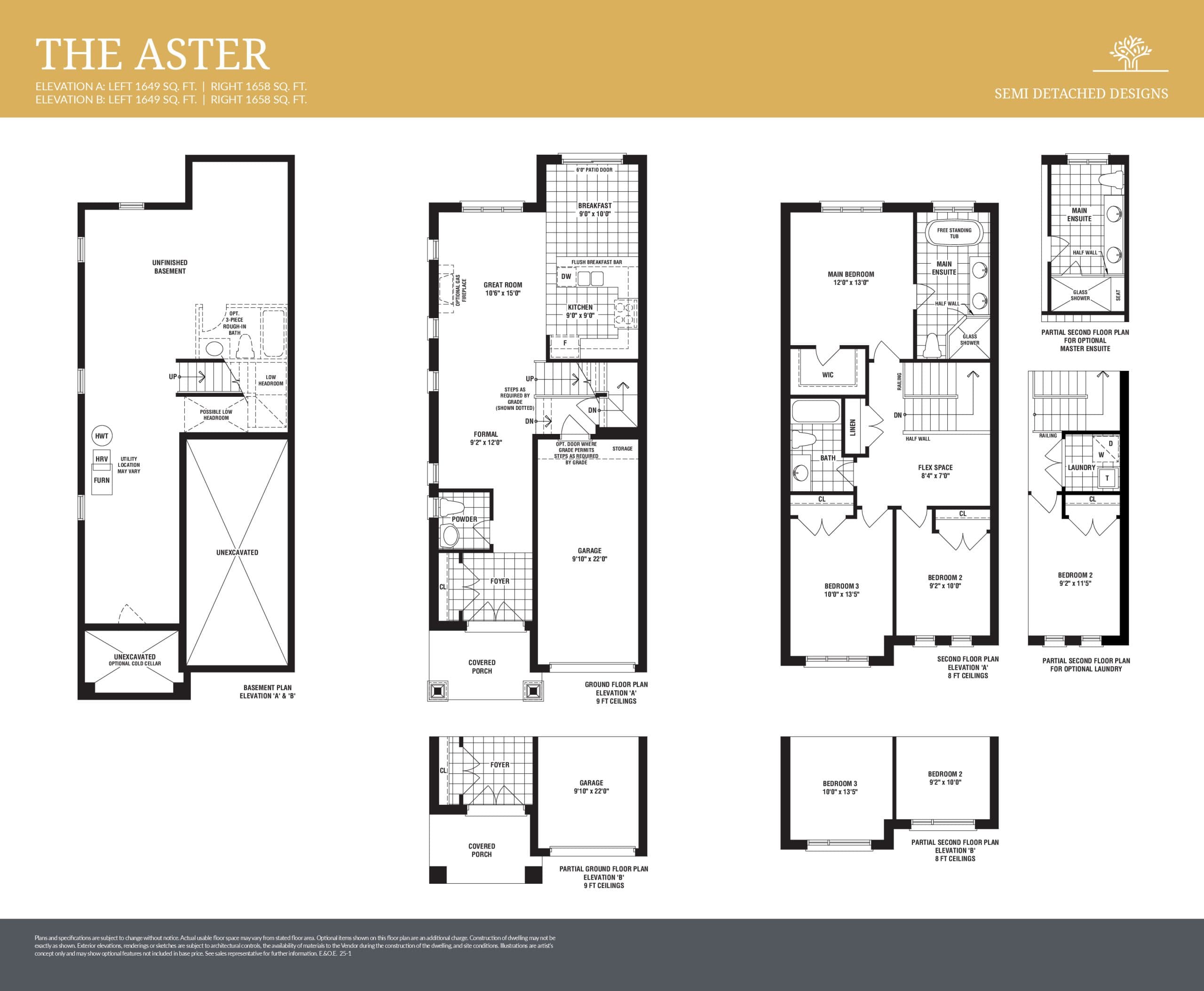 The Aster Floor Plan at Midhurst Valley Phase 2 by Sundance Homes - 1649 sq.ft
