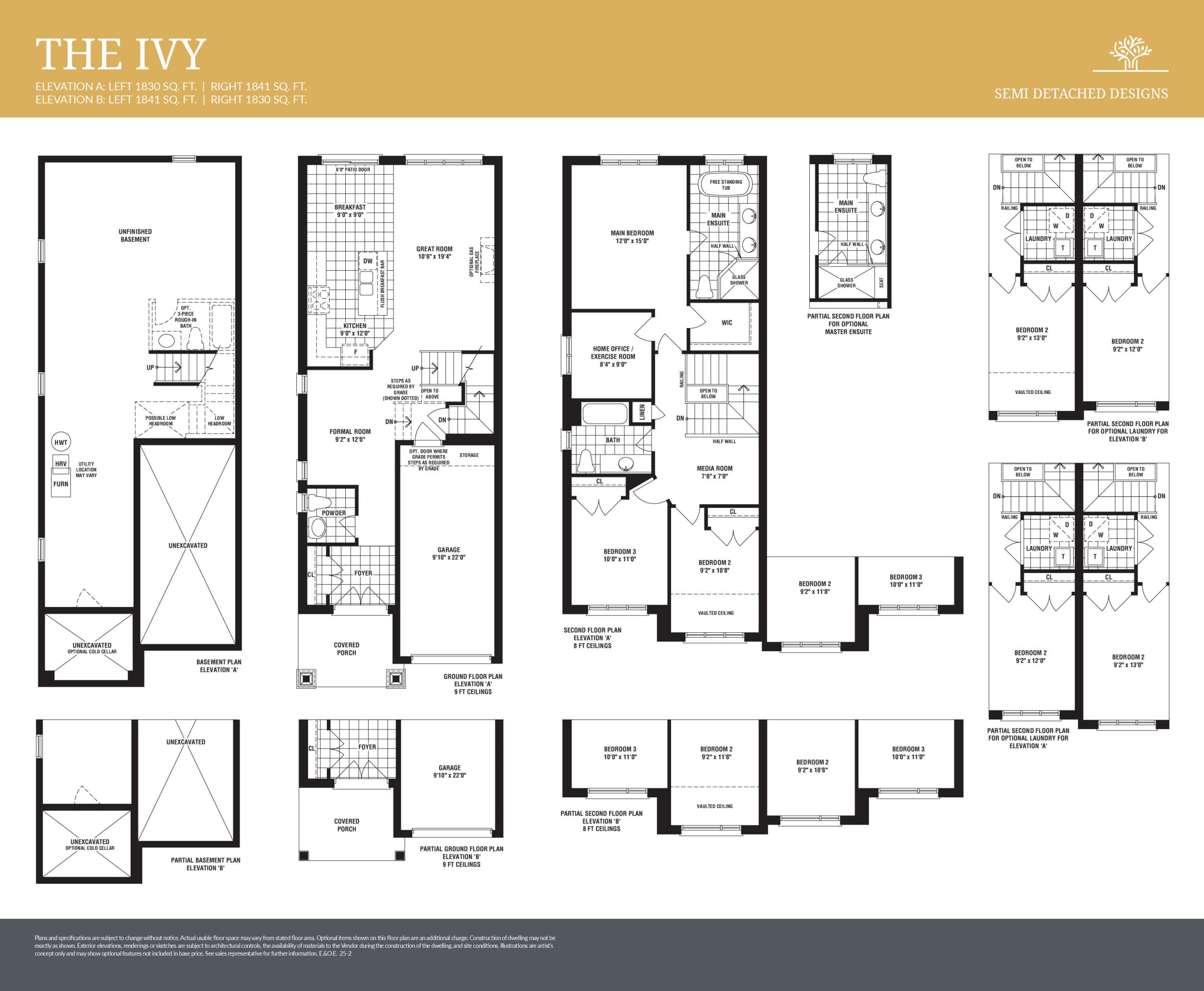 The Ivy Floor Plan at Midhurst Valley Phase 2 by Sundance Homes - 1830 sq.ft