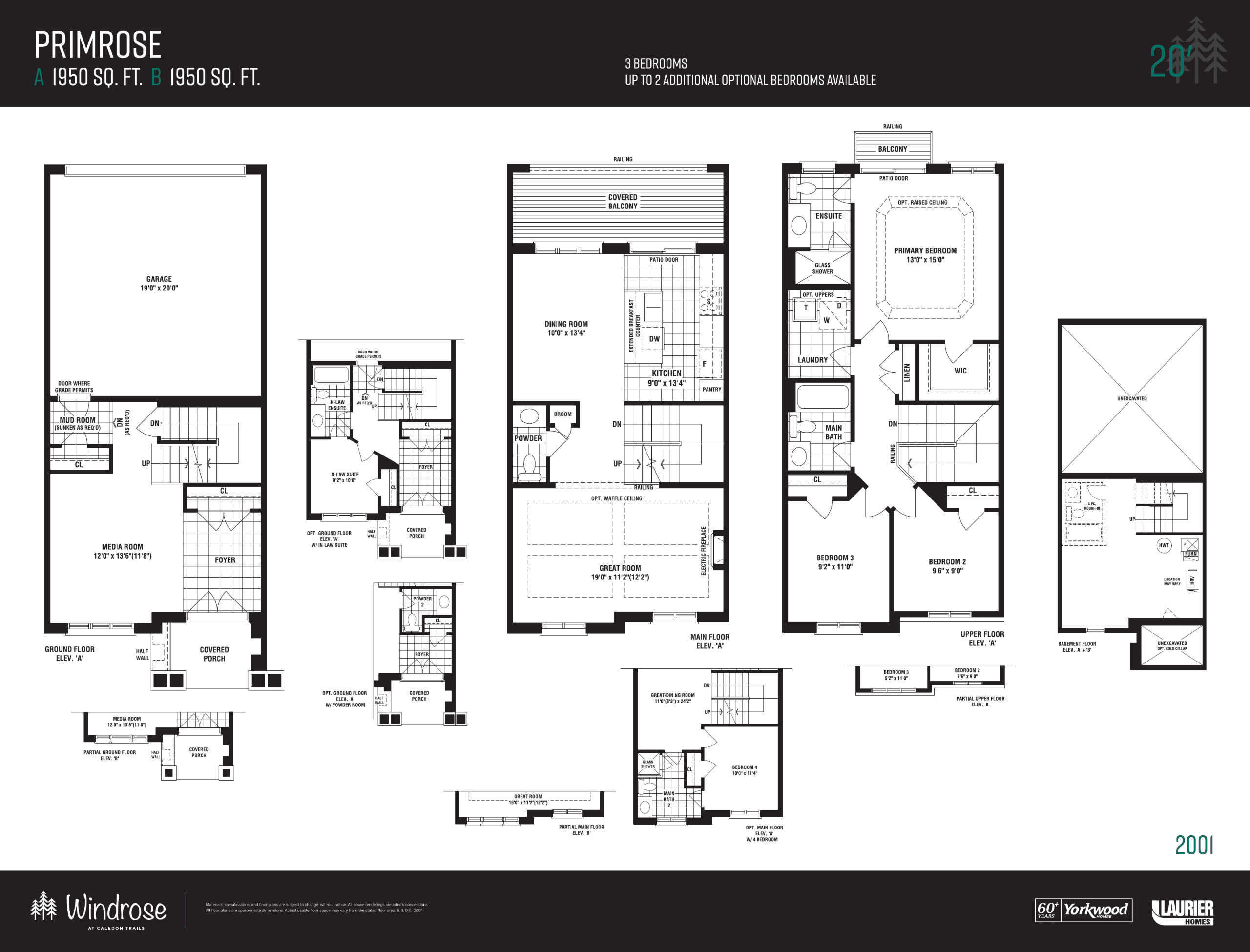 Primrose Floor Plan at Windrose at Caledon Trails - 1950 sq.ft